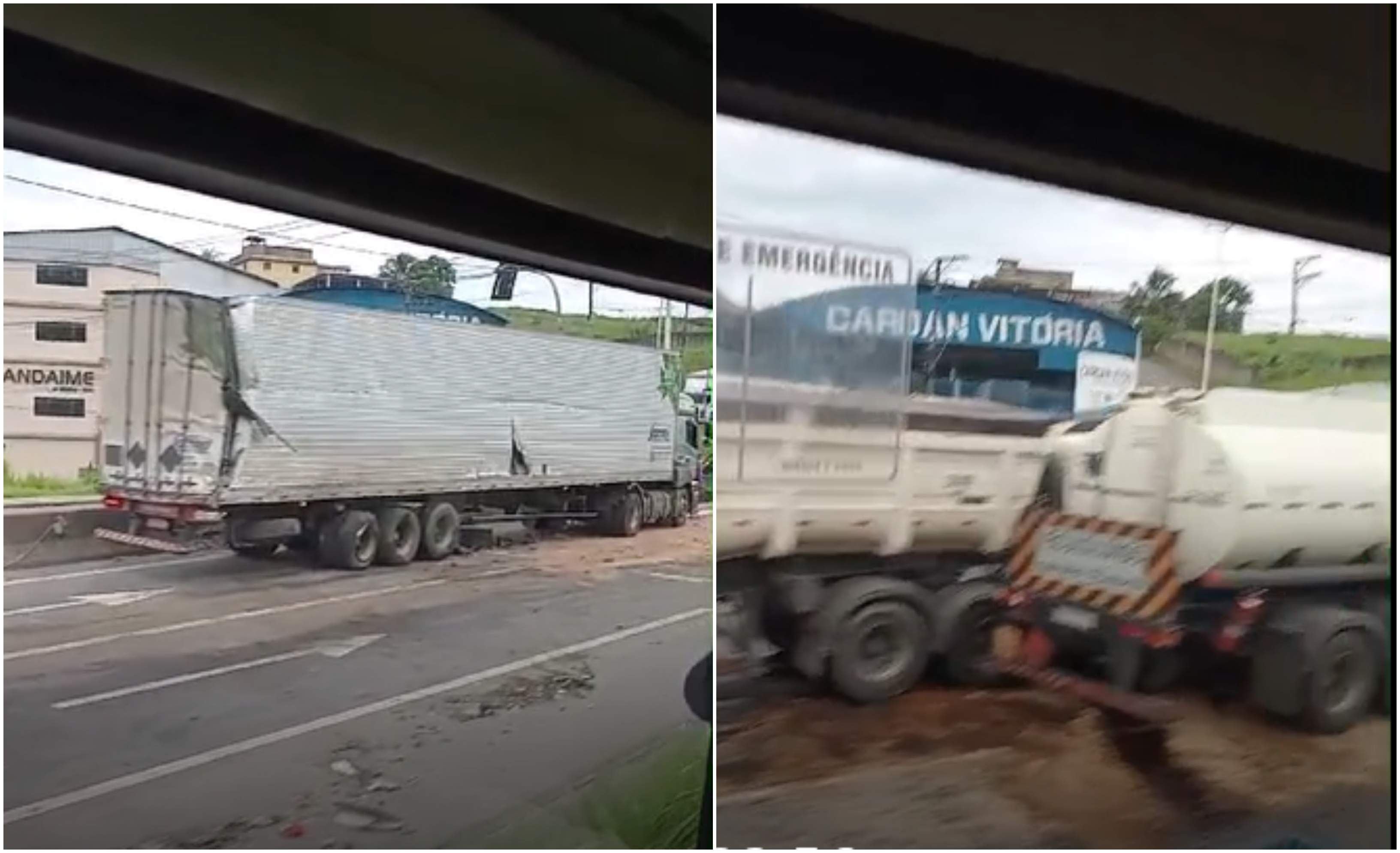 Acidente entre carretas e caminhão interdita a Rodovia do Contorno e deixa  ferido – Noticias R7